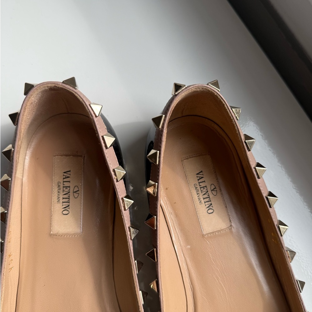 Valentino Patent Rockstud Ballet Flats (Black Poudre, IT 39, US 9) - Picture 11 of 13